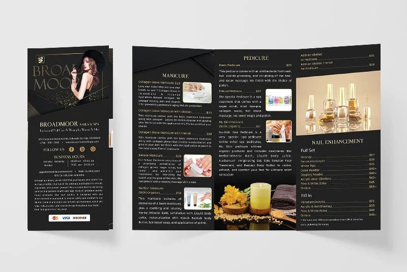 thiết kế menu tiệm nails